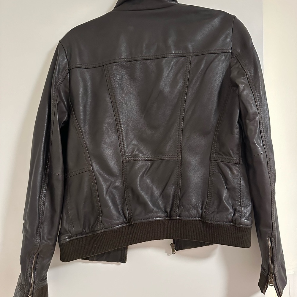 Guess Dark Brown Large Leather Jacket